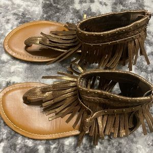 Pierre Dumas boho fringe sandals